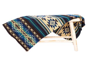 Ecuadoraanse alpaca deken | inheemse deken | Cotopaxi blauw