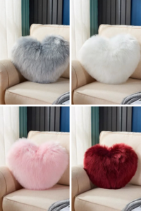Langhaar hartkussen »Cuddly kussen 40x40cm» hartdecoratieve kussens »Synthetisch vacht lang haar