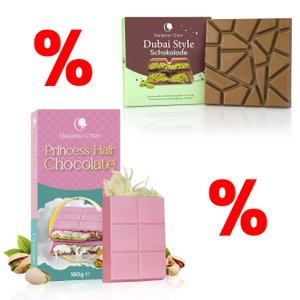 BEST PRICE - 10x Dubai Style Schokolade & 10x Princess HairChocolate