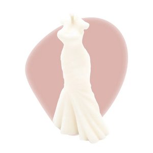Bougie décorative robe de mariée sirène - non parfumée
