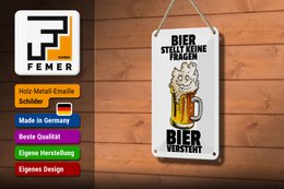 Tin sign alcohol 12x18cm beer asks no questions decoration