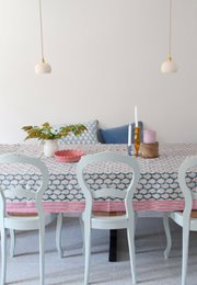 Mantel shanti azul - tablecover 160 x 270 cm