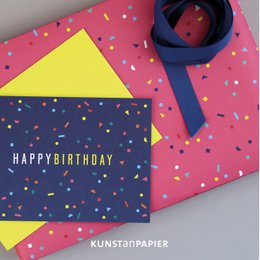 Carte d'anniversaire confettis Milo
