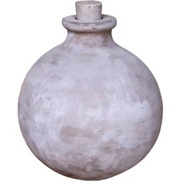 Terracotta vase Rimi, H27cm, D25cm, brown. Decorative ceramic vase with a round, bulbous shape and a neutral brown color.