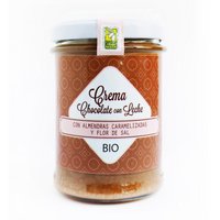 CREMA BIO voor het bereiden van: Chocolate con Leche, Almendras caramelizadas y Flor de Sal (caja de 9 unidades van 200g)