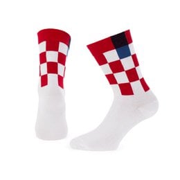 Red and white checkered socks with a classic sporty style, suitable for casual wear.