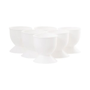 Plastic egg cups set of 6 pieces white