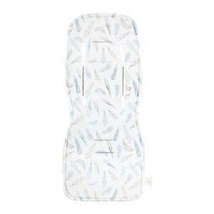 Dubbelzijdige bamboe- en minky kinderwageninzetstuk - hemelse veren