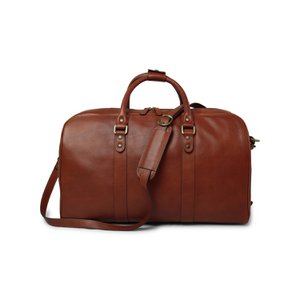Full grain leather large travel bag - Mahogany Brown