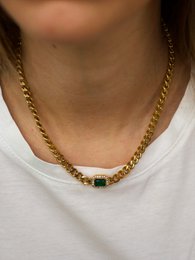 Rafal - Cuban Link Chain Halskæde Cz Crystal Choker