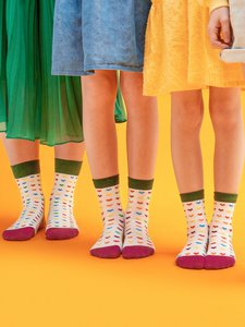 Organic children's socks hearts - socks with a colorful heart pattern