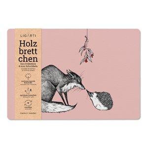 Houten plank - vos & egel