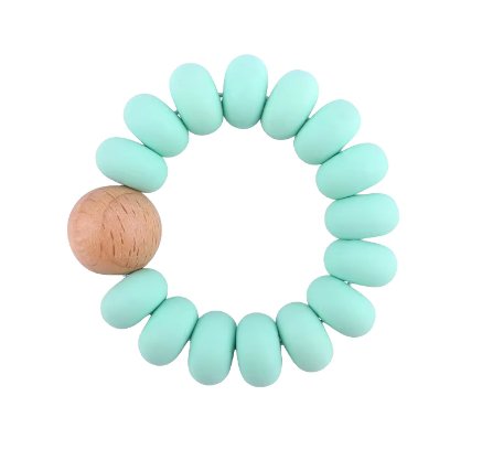 RONDO | Baby-Beißring aus Silikon und Holz | AQUAMARIN