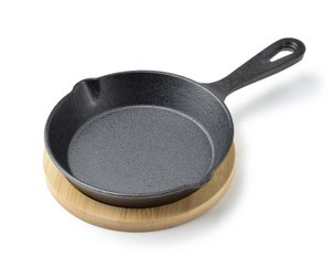 LUXE Mini cast iron dish on board 23x14x3cm capacity 200ml mini frying pan