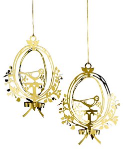 Goldener Vogel-Ornament, klein (2er-Pack)