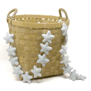 Guirnalda Estrellas de lana Gris claro