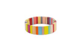  Colorful elastic bangle bracelet with a diameter of 19 cm.