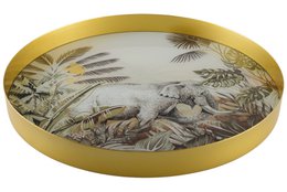 Kenya Elephant Round Tray