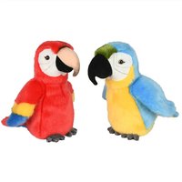 Parrots couple plush blue and red