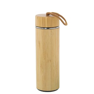 BAMBOO WOOD/STAINLESS STEEL THERMO.350ML _°7X22CM CU80164