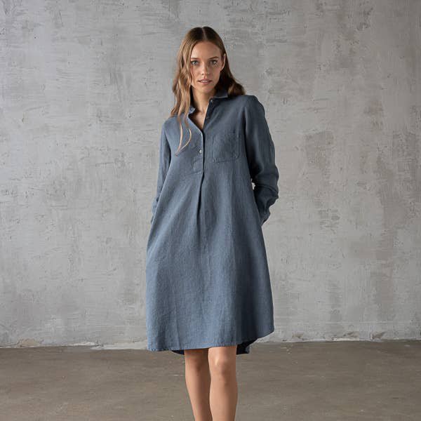 Linen Dress Terra Blue Camilla Online Wholesale | Orderchamp