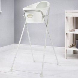 Baby bath with foldable stand included