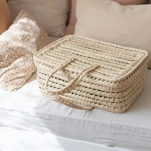Traditional Moroccan palm leaf suitcase
