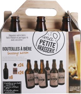 Het Ultieme Bierliefhebbers Belevingspakket - 6 Bierflesjes, 24 Bierdopjes, 24 Zelfklevende Etiketten voor Perfecte Bierervaringen