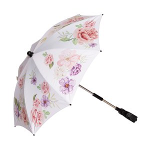 Bellasol - Flower white - Parasol kinderwagen/buggy universeel - Speciale UV-werende coating -  1 jaar garantie