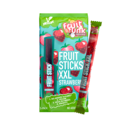 Fruit sticks in a 5-pack, strawberry flavored, made with real fruit, no artificial colors or flavors.