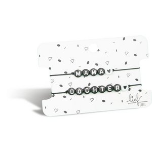 Armbänder Mama & Tochter Schwarz und Weiß 2 Stück