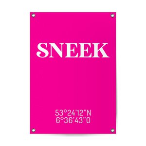 Tuinposter – Plaatsnaam met coördinaten – Neon