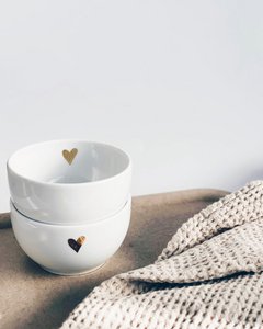 Dip Schale Porzellan Herz gold