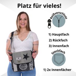 Bolso bandolera Sunsa para mujer. Bolso bandolera pequeño. Bolso bandolera estilo vintage. Bolso de lona. Bolso bandolera grande para mujer.