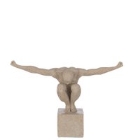 J-Line Dekoration Sportler zu Fuß – Marmor/Polyresin – Sand – klein