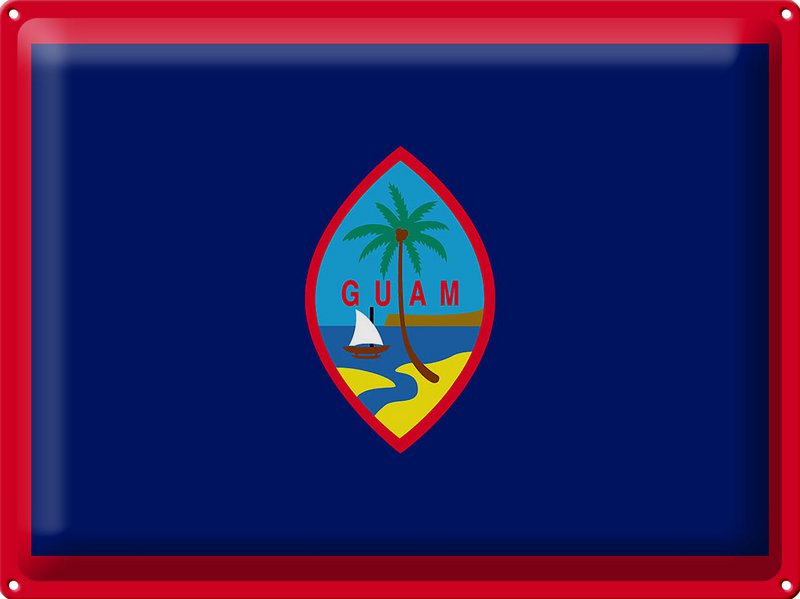 Tin Sign Flag of Guam 40x30cm Flag of Guam
