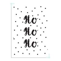 Ho ho ho - Kerst Poster - Tekst poster - Zwart Wit poster