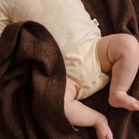 Woolen Baby Blanket / Children's Blanket Knitted - Merino Wool - Brunette
