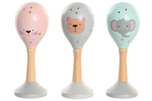 PP-HOLZSPIELZEUG 4,6X4,6X13,2 MARACA 3 SORTIMENTE. JE204987