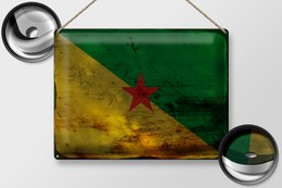 Tin Sign Flag French Guiana 40x30cm Flag Rust