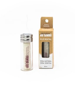 Natural silk dental floss with vegetable wax. 30 meters BioBamboo.