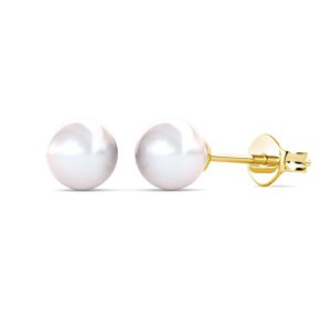 Full Moon Pearl Earrings - Gold and Crystal