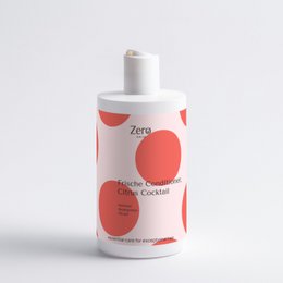 White plastic bottle, red citrus fruit design, Citrus Cocktail conditioner, fresh scent, 370ml hair care product.