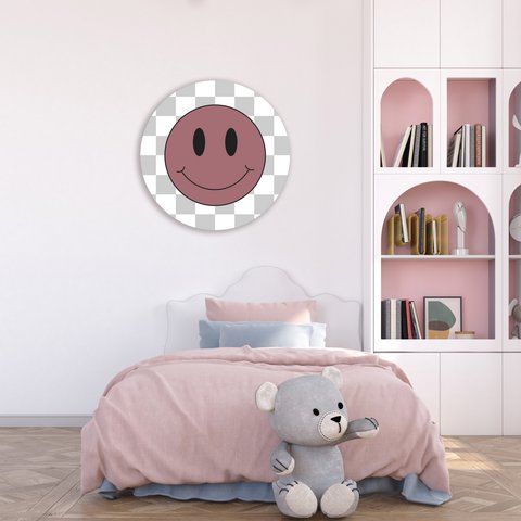 Wandkreis Kinder | Smiley Altrosa