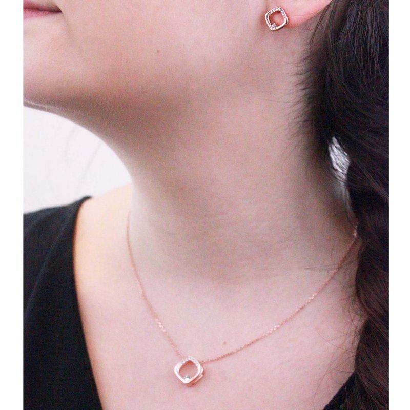 Pendentifs Adelise - Or RosÃ© et Cristal