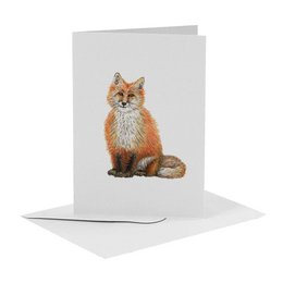 Handpainted greeting card featuring a fox illustration. A6 size.