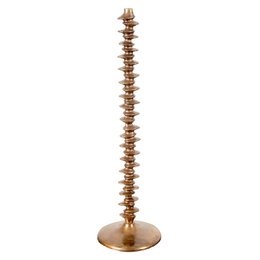  Tall, decorative totem made of copper-colored metal with a spiral design, suitable for use as a home or office accent piece.