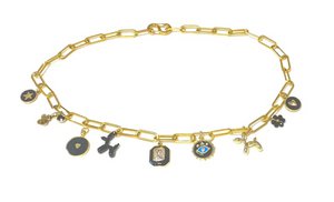 Ketting goud bedels zwart