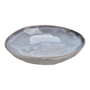 Bowl made of stoneware, gray (W/H/D) 21x5x21cm