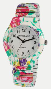 Excellanc women's watch, pull strap, metal/stainless steel, rose, Ø 35 mm